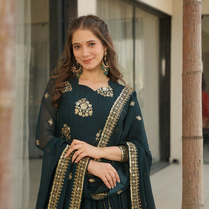 Aastha Fashion Rama Faux Blooming Party Wear Designer Gown Collection