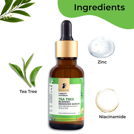 Pilgrim Tea Tree & 10% Niacinamide Blemish-Remover Serum with Zinc PCA For Acne Prone Skin