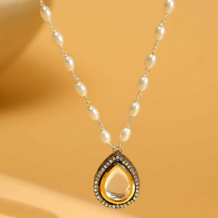 Beaded Kundan Necklace - Ruby Raang