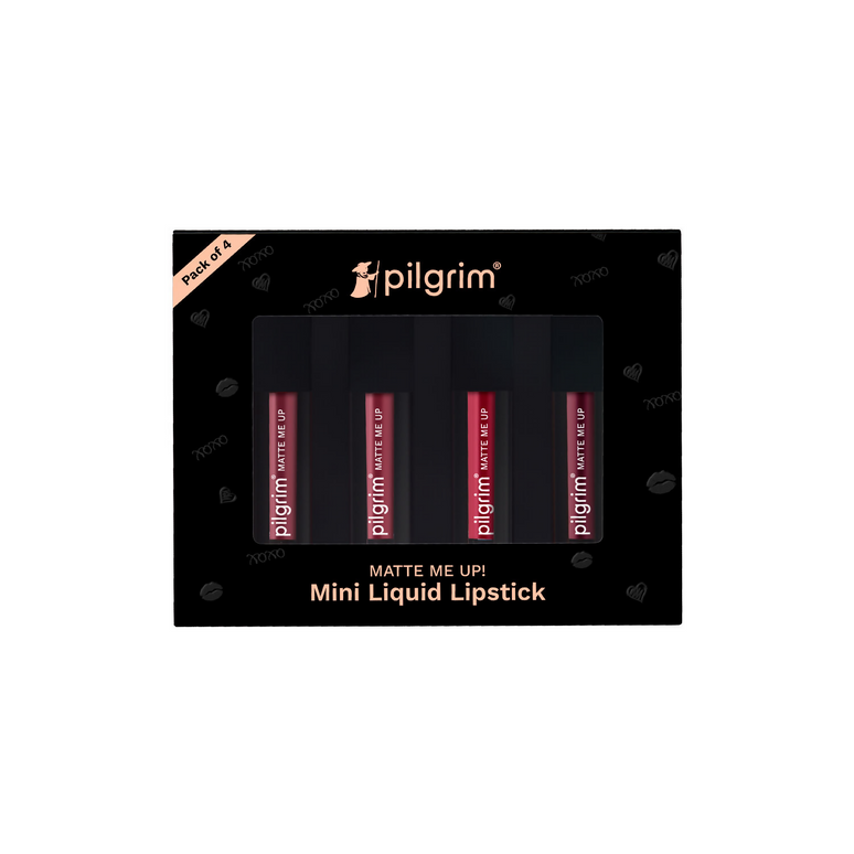Pilgrim Matte Mini Liquid Lipstick 4 In 1 Pack Smudgeproof, Hydrating & Lightweight - The Pink Sin