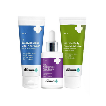 The Derma Co I-Beauty CSM (Cleanser, Serum, Moisturizer) For Acne Prone Skin Combo