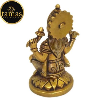Tamas Brass Lord Ganesh Lakshmi Statue (Golden)