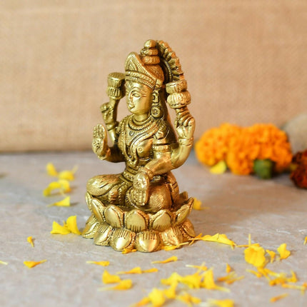 Collectible India Brass Lakshmi Goddess Statue