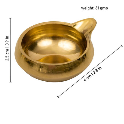 Spillbox Gold Toned Plain Kuber Diya Without Stand Pooja Essentials