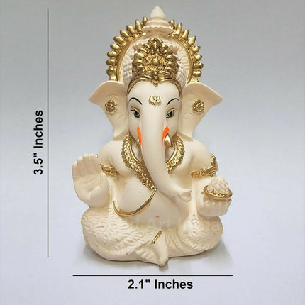 Gold Art India Peach Ivory Finish Ganesha Idol
