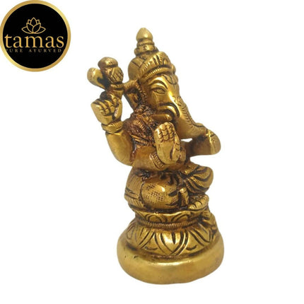 Tamas Brass Handmade Vinayakmoorti Ganesha Statue (Golden)