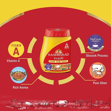 Aashirvaad Svasti Pure Cow Ghee | Premium Desi Ghee with Rich Aroma