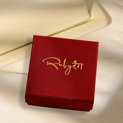 square kundan earrings with hexagon drop - Ruby Raang