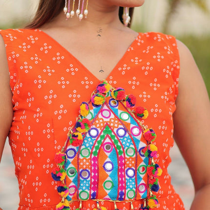 Aastha Fashion Orange Faux Georgette Party Wear Designer Gown Collection