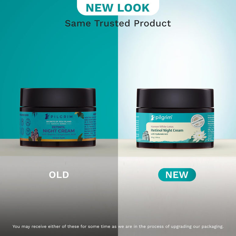 Pilgrim Korean Retinol Anti Aging Night Cream with Hyaluronic Acid & Vitamin C For Young, Wrinkle-free & Radiant Skin