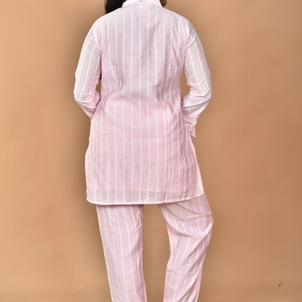 Morchari Women And Hand Embroidery Co-Ords-Pink