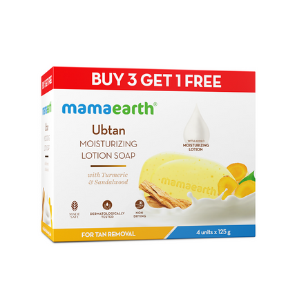 Mamaearth Ubtan Moisturizing Lotion Soap (Buy 3 Get 1 Free) - Limited Time Offer