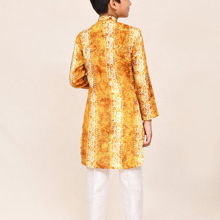 Joban Fashion SilkMusturd Kurta With Straight Fit Pant