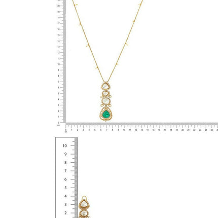 Natural Stones Antique finish Earrings and Necklace set - Ruby Raang