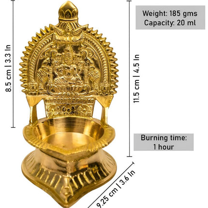 Spillbox Gold-Toned Brass Kamachi Diya Pooja Essential