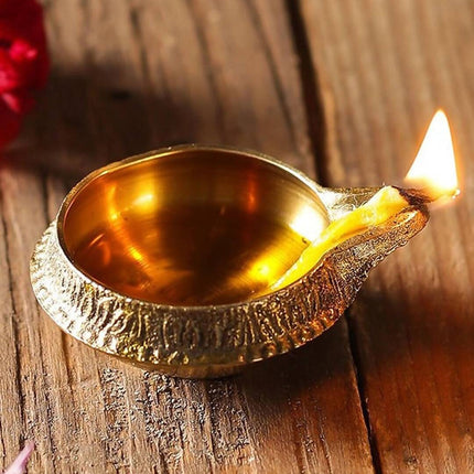 Tied Ribbons Set Of 4 Solid Brass Oil Lamp Diyas