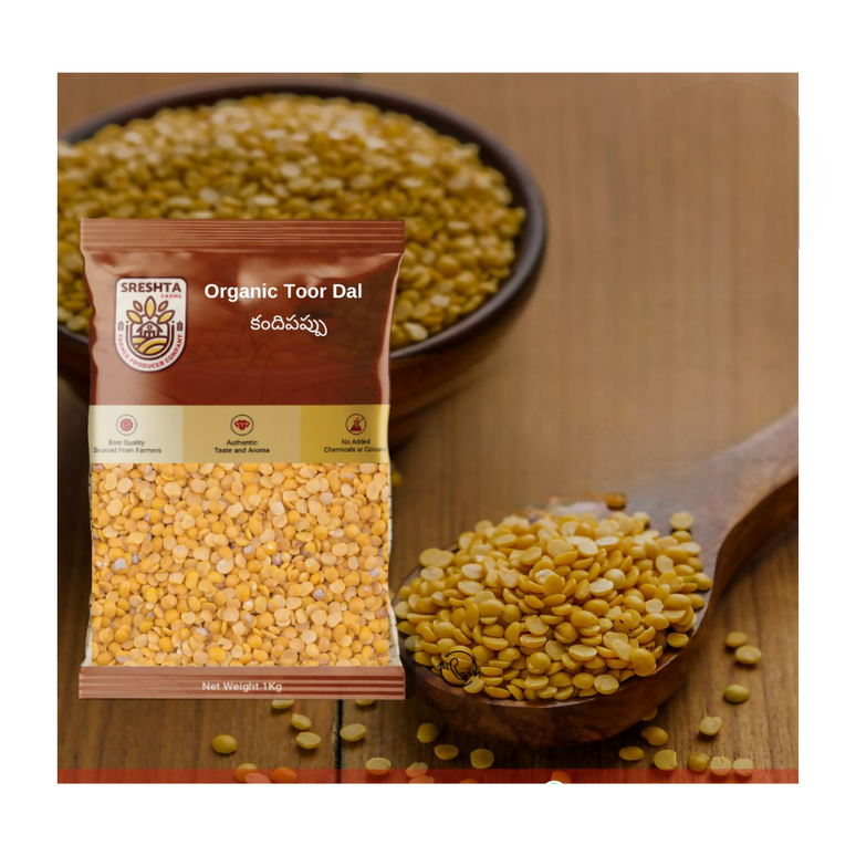 Sreshta Farms Organic Toor Dal (Kandi Pappu)