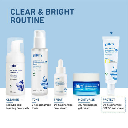 Plum 2% Niacinamide Sunscreen SPF 50 PA+++ UVA/B - Reduces Tan, No White Cast, Dermat Tested