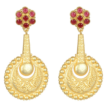 Joban Fashion Women Matte Gold Brass Earrings
