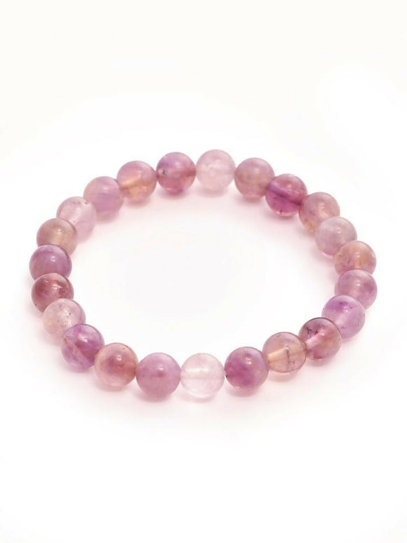 Amethyst Brown and Black Round crystal Beads Elastic Bracelet - Ruby Raang
