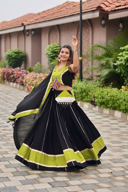 Aastha Fashion Black Pure Cotton Designer Navratri Lehenga Choli Collection