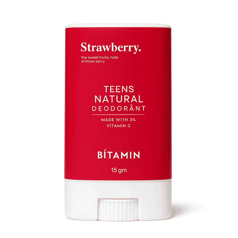 Bitamin Strawberry Teens Natural Deodorant Roll On Stick