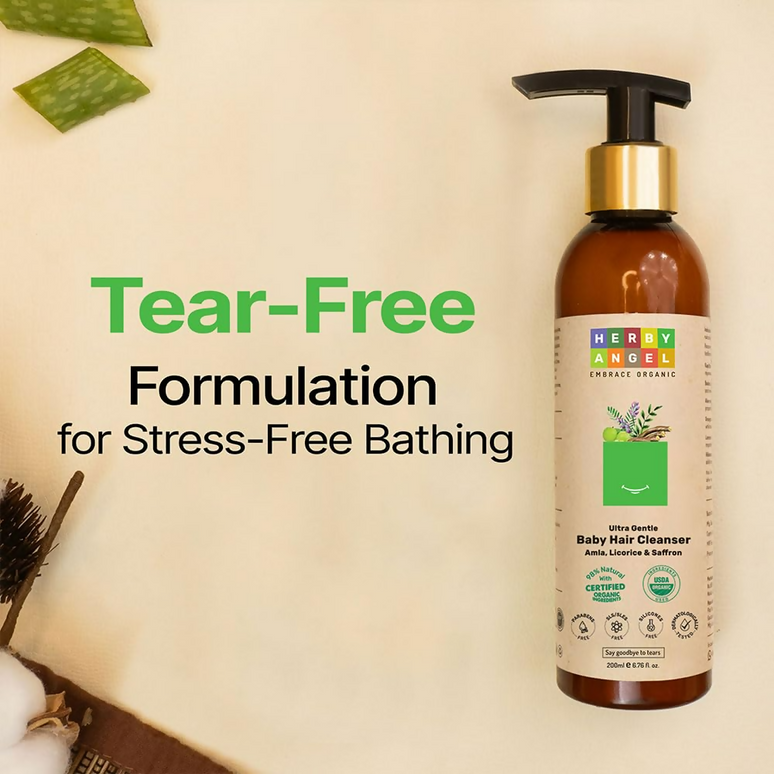 Herby Angel Baby Shampoo - Gentle Baby Hair Care & Cleanser