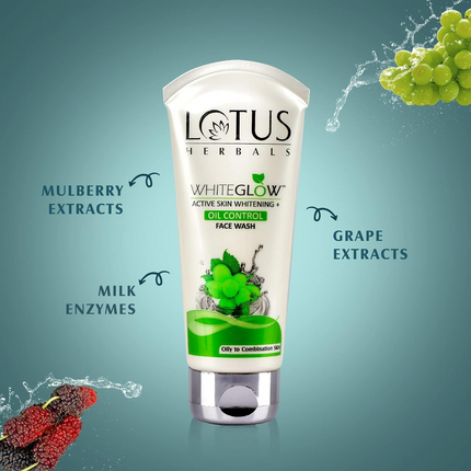 Lotus Herbals White Glow Active Skin Whitening & Oil Control Facewash