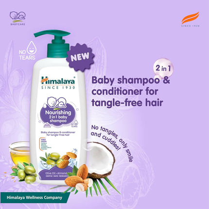 Himalaya Nourishing 2 in 1 Baby Shampoo & Conditioner for Tangle Free Hair