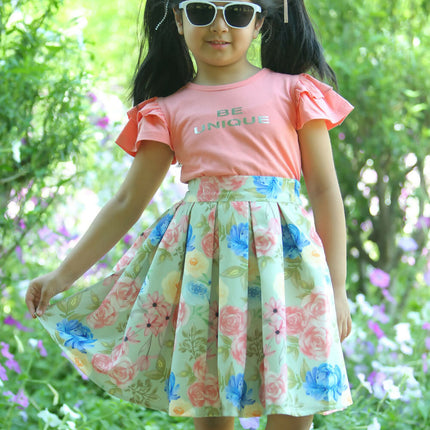 LH Luxury Fashion Liana Girls Tee & Skirt Set – Stylish & Comfortable Kids Co-ord