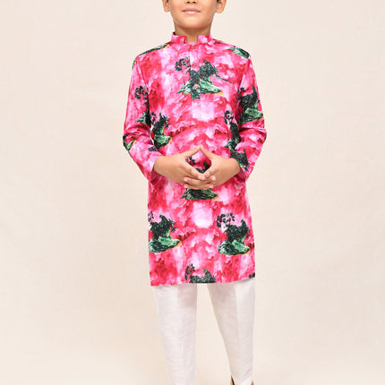 Joban Fashion Cotton Pink Kurta With Straight Fit Pant