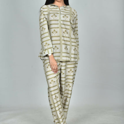 Morchari Digital Print Semi Muslin Co-Ord Set Top & Trouser-Multicolor