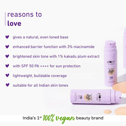 Plum Superpower BB Serum with SPF 50 PA ++++ 04 Almond