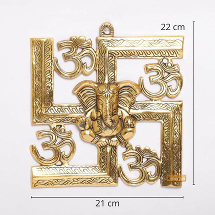 KridayKraft Ganesha Metal Statue Ganpati Wall Hanging Sculpture