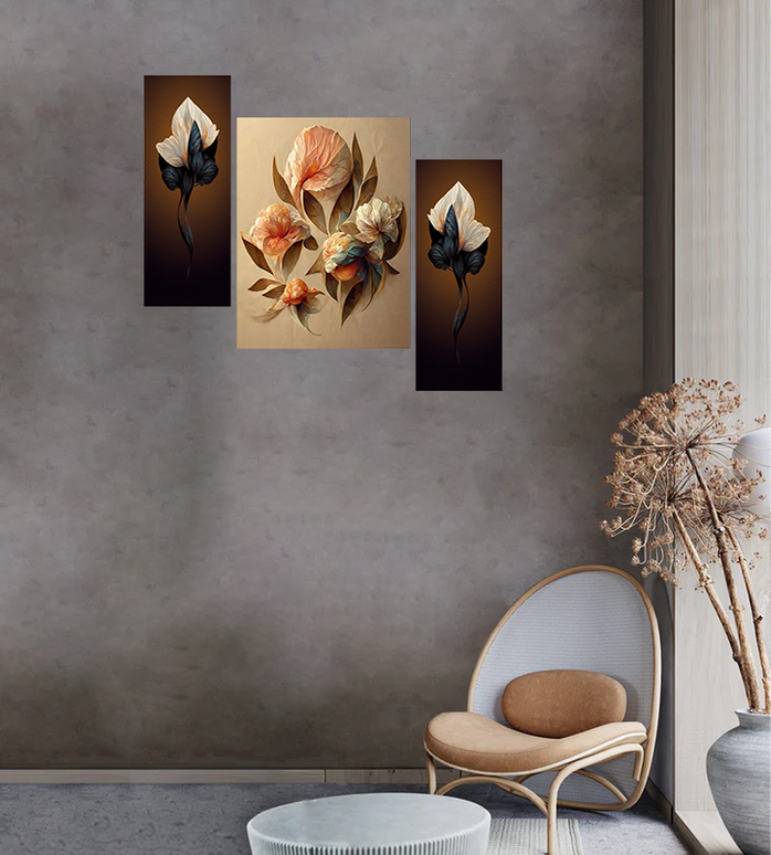 Tehzeeb Creations Set Of 3 Digital Wall Painting