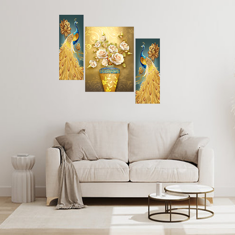 Tehzeeb Creations Set Of 3 Digital Wall Painting