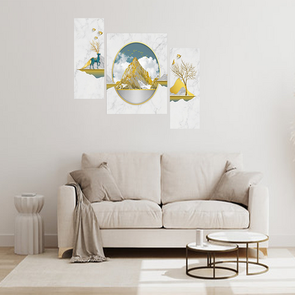 Tehzeeb Creations Set Of 3 Digital Wall Painting