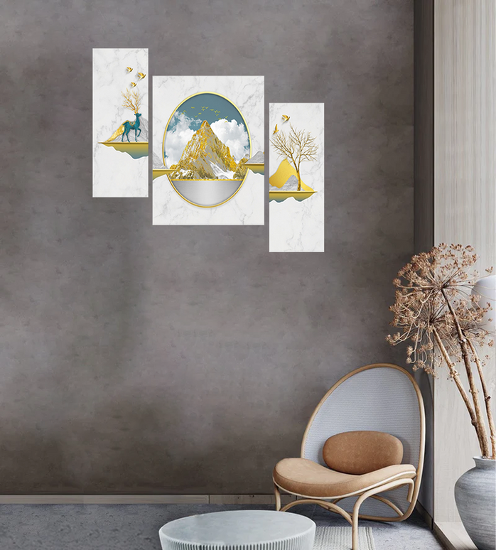 Tehzeeb Creations Set Of 3 Digital Wall Painting