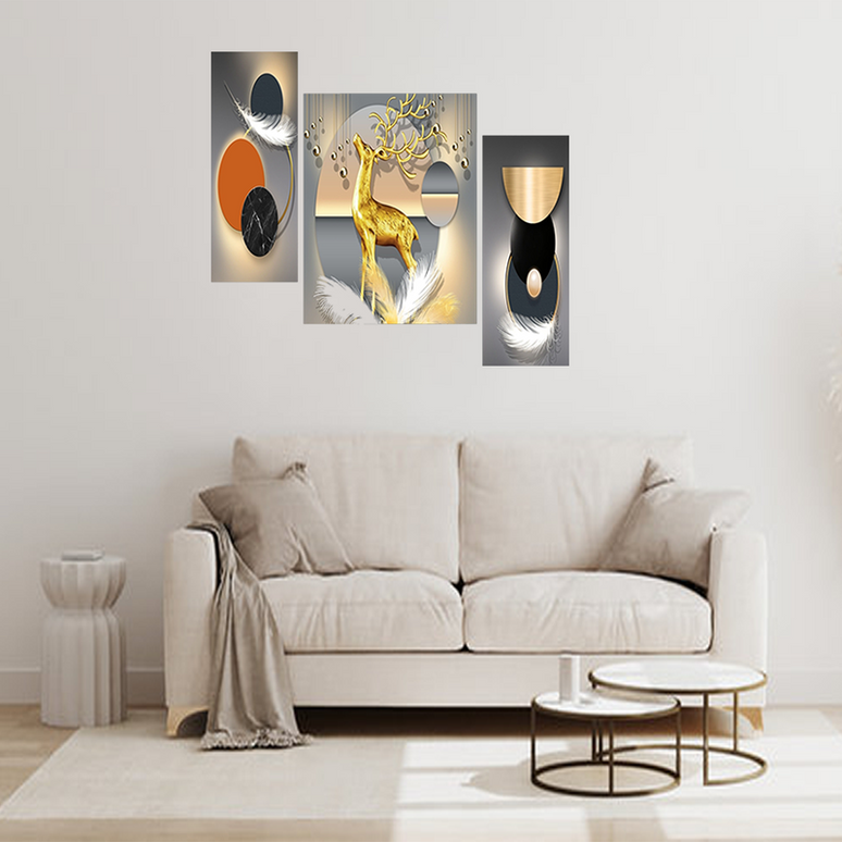 Tehzeeb Creations Set Of 3 Digital Wall Painting
