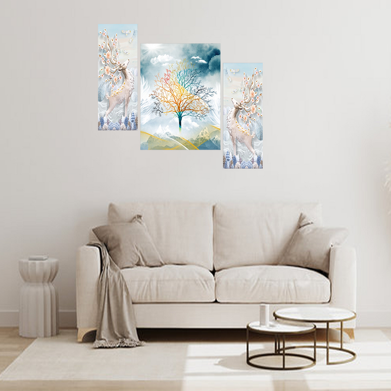 Tehzeeb Creations Set Of 3 Digital Wall Painting