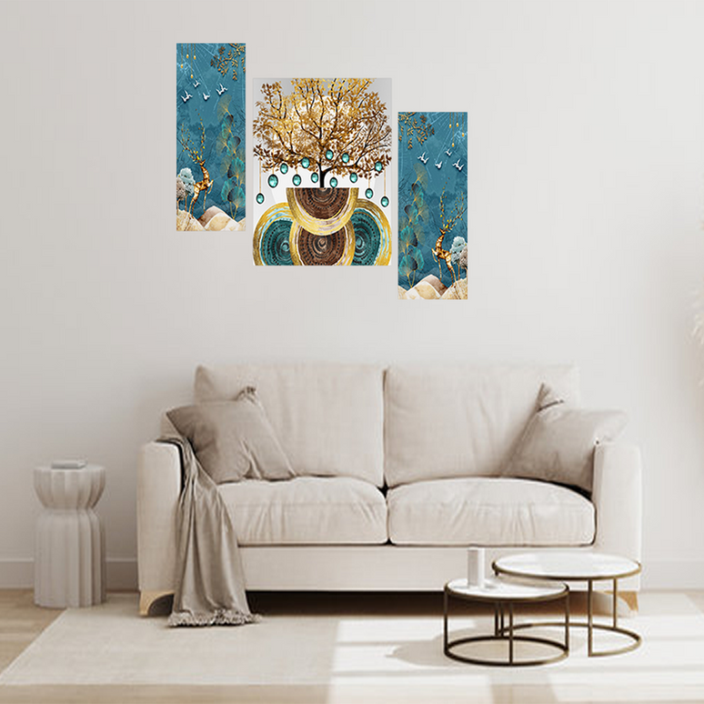 Tehzeeb Creations Set Of 3 Digital Wall Painting