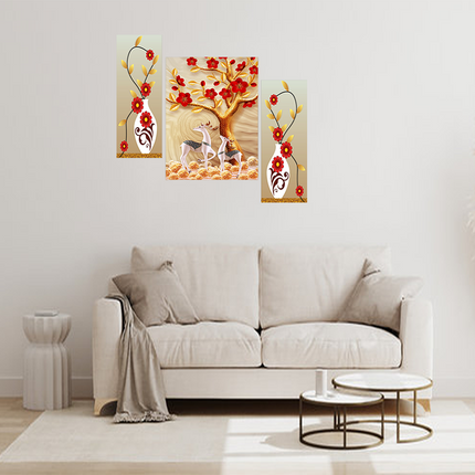 Tehzeeb Creations Set Of 3 Digital Wall Painting