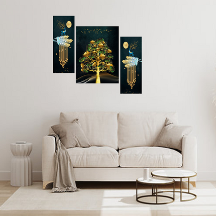 Tehzeeb Creations Set Of 3 Digital Wall Painting