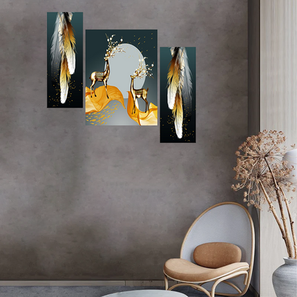 Tehzeeb Creations Set Of 3 Digital Wall Painting