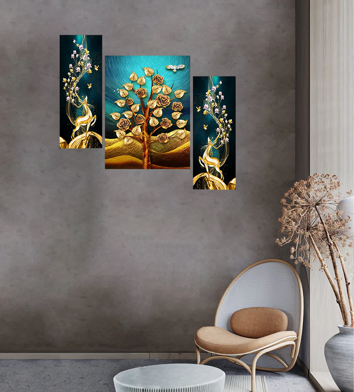 Tehzeeb Creations Set Of 3 Digital Wall Painting