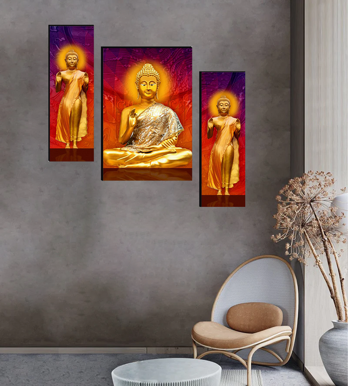 Tehzeeb Creations Set Of 3 Digital Wall Painting