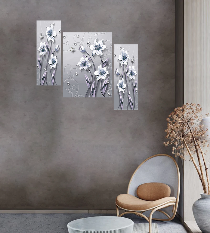 Tehzeeb Creations Set Of 3 Digital Wall Painting