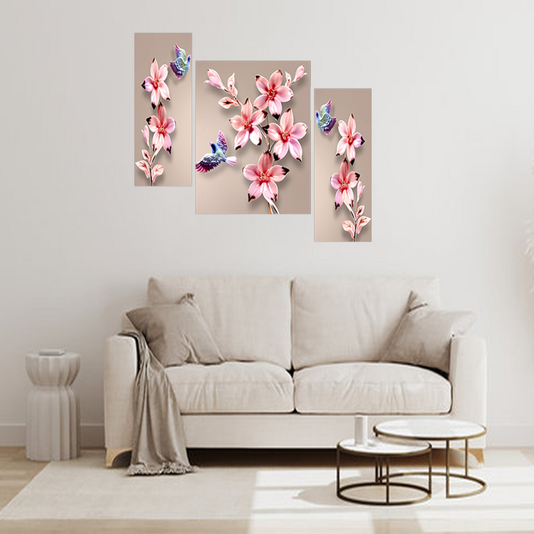 Tehzeeb Creations Set Of 3 Digital Wall Painting