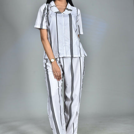 Morchari Digital Print Semi Muslin Co-Ord Set Top & Trouser-Multicolor