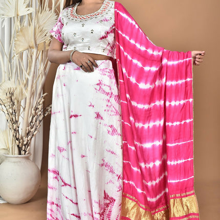 Morchari Women Tai Dai And Hand Embroidery Lehenga-Rani